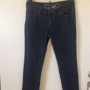 Dark wash blue jeans